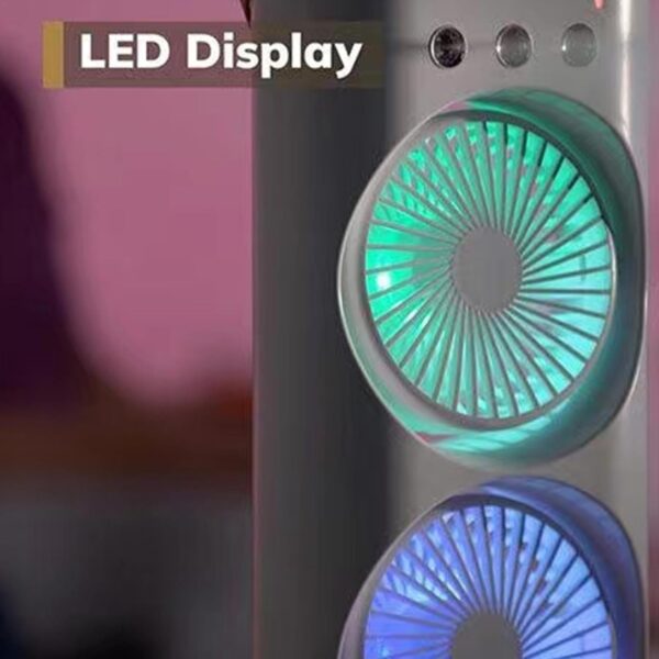 Portable Mist Fan - Double Sided Cooling Mister Fan, Personal Air Cooler with LED Light, Portable Conditioner for Bedroom, Home, Travel, Outdoor Room 16x8.9x37.3cm/6.3x3.5x14.69inch - Image 7