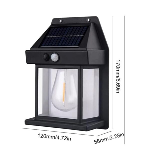 Solar Wall Lights Outdoor Motion Sensor Auto Chargeable Exterior LED Sconce Front Porch Security Lamps waterproof for Patio Garden (Pack of 1, Warm Yellow) - Image 7
