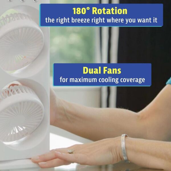 Portable Mist Fan - Double Sided Cooling Mister Fan, Personal Air Cooler with LED Light, Portable Conditioner for Bedroom, Home, Travel, Outdoor Room 16x8.9x37.3cm/6.3x3.5x14.69inch - Image 8