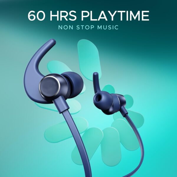 Rockerz 255 Pro+, 60HRS Battery, Fast Charge, IPX7, Dual Pairing, Low Latency, Magnetic Earbuds, Bluetooth Neckband, Wireless with Mic Earphones (Navy Blue) - Image 7