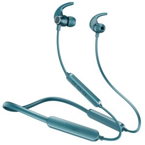 Rockerz 255 Pro+, 60HRS Battery, Fast Charge, IPX7, Dual Pairing, Low Latency, Magnetic Earbuds, Bluetooth Neckband, Wireless with Mic Earphones (Teal Green)