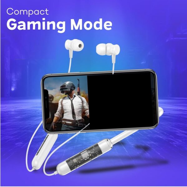 Neckband Earphones, Exclusive Transparent Design, 4 Voice Modes for Calls, 25 Hrs Playtime, Smart Voice Assistance, HD Sound & Rich Bass,Bluetooth Earphones with Type C Fast Charging White - Image 5