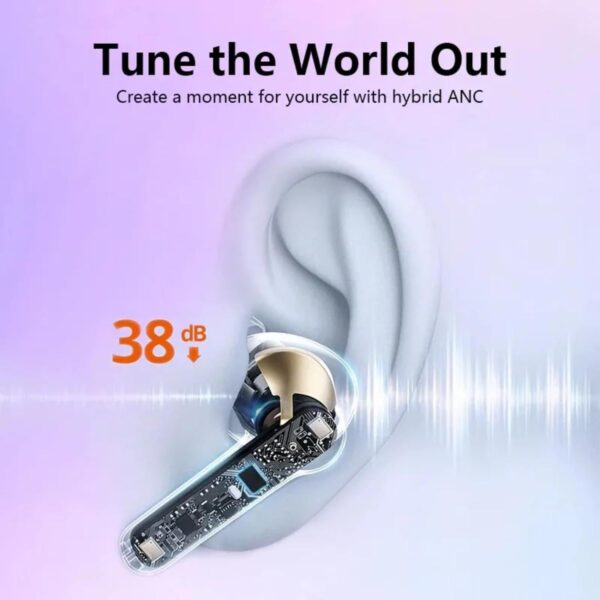 ULTRAPODS PRO Wireless Bluetooth 5.3 Earbuds | in-Ear Design with Microphone, 200mAh Battery for Long Playtime | Noise Isolation, Clear Audio, and Comfortable Fit for Music, Calls, and Gaming - Image 4