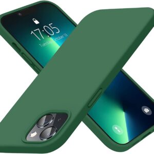 Store for Apple Iphone 13 Liquid Silicone Case Designed Case,slim Gel Rubber Full Body Protection Shockproof Drop Protection Case (for Apple Iphone 13 01, GREEN)