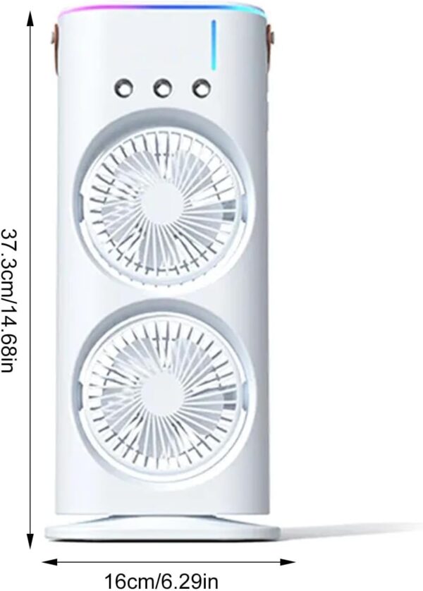 Portable Mist Fan - Double Sided Cooling Mister Fan, Personal Air Cooler with LED Light, Portable Conditioner for Bedroom, Home, Travel, Outdoor Room 16x8.9x37.3cm/6.3x3.5x14.69inch - Image 5