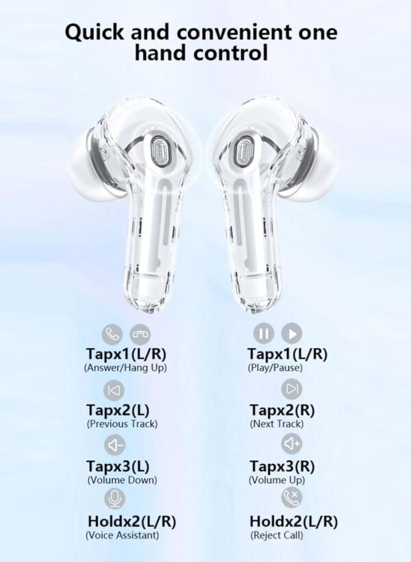 ULTRAPODS PRO Wireless Bluetooth 5.3 Earbuds | in-Ear Design with Microphone, 200mAh Battery for Long Playtime | Noise Isolation, Clear Audio, and Comfortable Fit for Music, Calls, and Gaming - Image 4