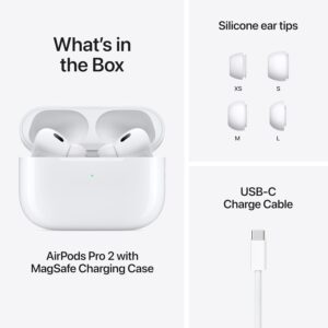 Air Pods Pro  Wireless Earbuds, Bluetooth Headphones, Active Noise Cancellation, Hearing Aid Feature, Transparency, Personalized Spatial Audio, High-Fidelity Sound WITH COVER CASE