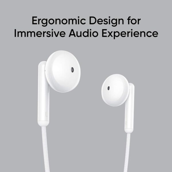realme Buds Classic Wired in Ear Earphones with Mic (White) - Image 3