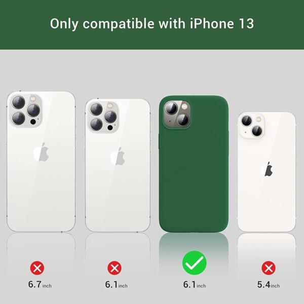 Store for Apple Iphone 13 Liquid Silicone Case Designed Case,slim Gel Rubber Full Body Protection Shockproof Drop Protection Case (for Apple Iphone 13 01, GREEN) - Image 7