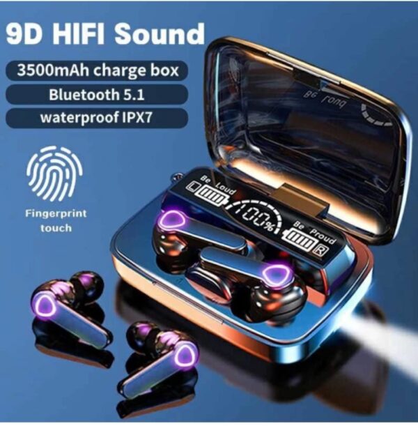 TWS M19 Super Bass Sports Earbuds Touch Control Wireless Headphones, Noise Reduction Earbuds with latest 5.1 Bluetooth, Compact Charging Case Power Bank & flashlight - Image 5