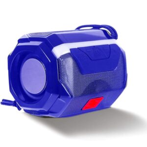 Bluetooth Speakers 5W Bluetooth Deep Bass Speaker with Upto 6 Hours Playback Blutooth v5.0 & IPX5 with Light Function (Blue)