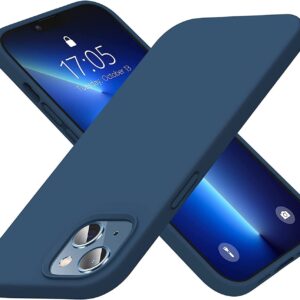 Store for Apple Iphone 13 Liquid Silicone Case Designed Case,slim Gel Rubber Full Body Protection Shockproof Drop Protection Case (for Apple Iphone 13 01, BLUE)
