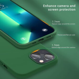 Store for Apple Iphone 13 Liquid Silicone Case Designed Case,slim Gel Rubber Full Body Protection Shockproof Drop Protection Case (for Apple Iphone 13 01, GREEN)
