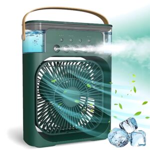 Air-Conditioner-Small-Ac-Quaite-Personal-Air-cooler-Usb-Power-Mini-Desktop-Cooling-Misting-fan-1/2/3-Timer-With-speed-360-Adjustable-Tap-For-Office-Room-Desk-Water-Tank-Home-Kitchen