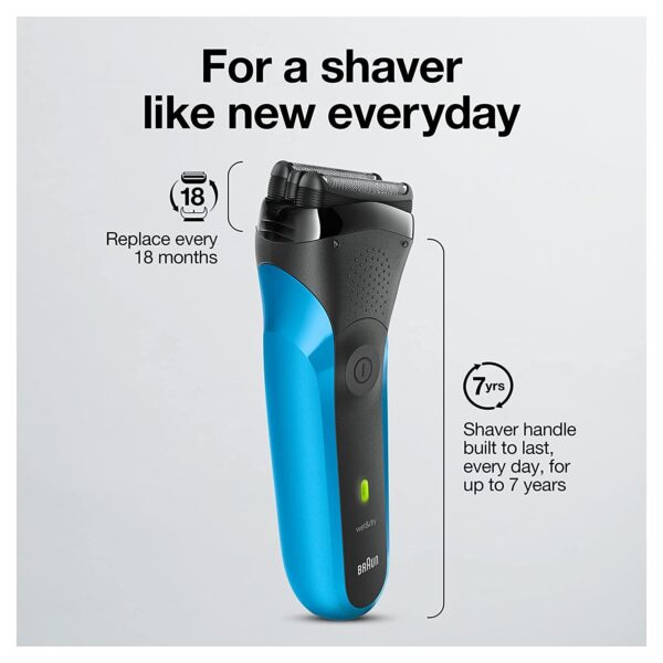 Braun Series 3 310s Wet & Dry Electric Shaver for Men/Rechargeable, Sensitve shave for Skin Comfort cordless, 5 combs for 1-7mm beards/stubbles,... - Image 3