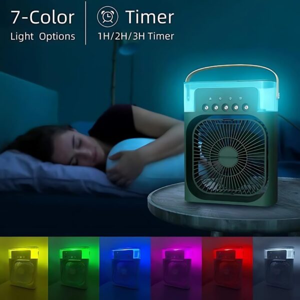 Air-Conditioner-Small-Ac-Quaite-Personal-Air-cooler-Usb-Power-Mini-Desktop-Cooling-Misting-fan-1/2/3-Timer-With-speed-360-Adjustable-Tap-For-Office-Room-Desk-Water-Tank-Home-Kitchen - Image 2