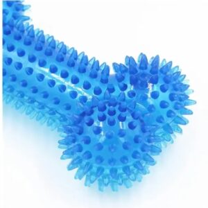 Emily Pets Spike Rubber Squeaky Bone Chew Toy for Dogs (Color May Vary)