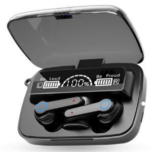 TWS M19 Super Bass Sports Earbuds Touch Control Wireless Headphones, Noise Reduction Earbuds with latest 5.1 Bluetooth, Compact Charging Case Power Bank & flashlight