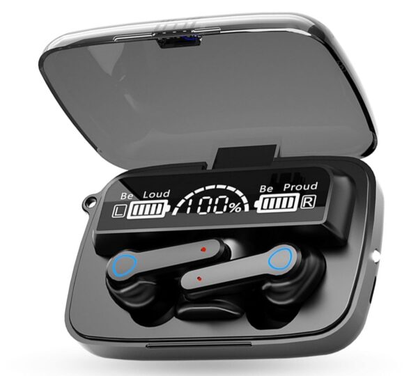 TWS M19 Super Bass Sports Earbuds Touch Control Wireless Headphones, Noise Reduction Earbuds with latest 5.1 Bluetooth, Compact Charging Case Power Bank & flashlight