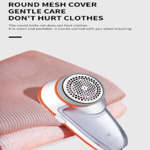 Electric Lint Remover | 1 Year Warranty| with 3 Leaf Blade, 9500 RPM Turbo Motor, Honeycomb Mesh, Safety Cover, lint Remover for Clothes White and Orange