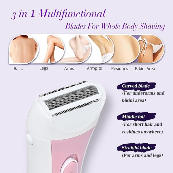 Body Hair Trimmer for Women Rechargeable Hair Removal Machine for Women Shaver Head for Smoother Finish Specially Designed Women Trimmer for Private Part, Body & Bikini Trimmer - Image 7