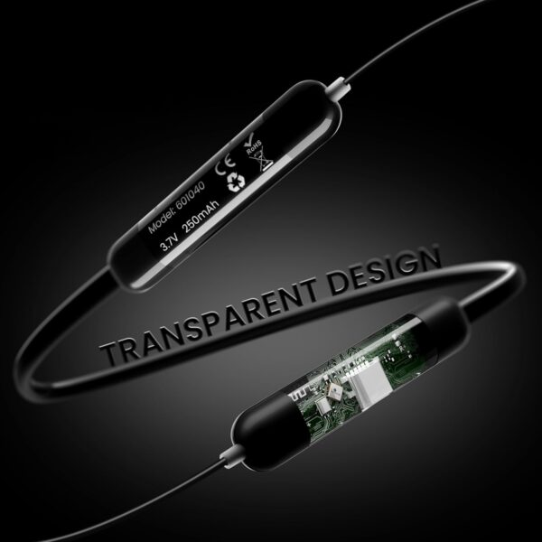 Neckband Earphones, Exclusive Transparent Design, 4 Voice Modes for Calls, 25 Hrs Playtime, Smart Voice Assistance, HD Sound & Rich Bass,Bluetooth Earphones with Type C Fast Charging - Image 6