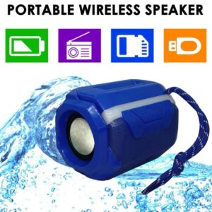 Bluetooth Speakers 5W Bluetooth Deep Bass Speaker with Upto 6 Hours Playback Blutooth v5.0 & IPX5 with Light Function (Blue)