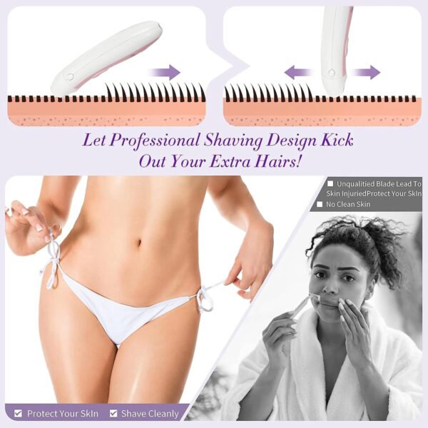 Body Hair Trimmer for Women Rechargeable Hair Removal Machine for Women Shaver Head for Smoother Finish Specially Designed Women Trimmer for Private Part, Body & Bikini Trimmer - Image 6