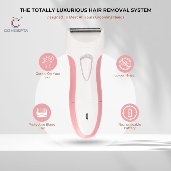 Body Hair Trimmer for Women Rechargeable Hair Removal Machine for Women Shaver Head for Smoother Finish Specially Designed Women Trimmer for Private Part, Body & Bikini Trimmer - Image 8
