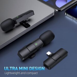 Wireless  Microphone Mic System for YouTube Facebook Live Stream, Instagram Reels Video Recording Vlog for Type-C Android & iPhone