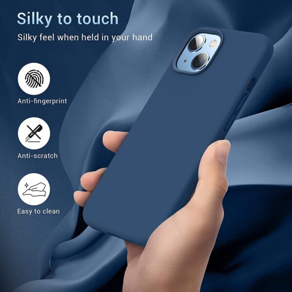 Store for Apple Iphone 13 Liquid Silicone Case Designed Case,slim Gel Rubber Full Body Protection Shockproof Drop Protection Case (for Apple Iphone 13 01, BLUE) - Image 3