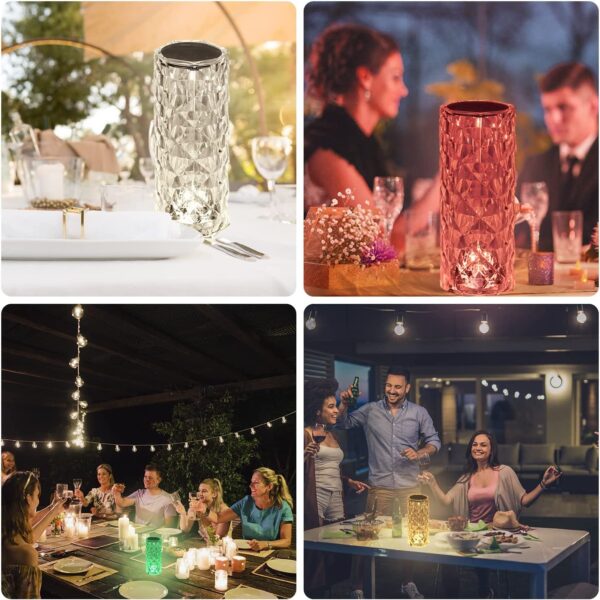 Crystal Lamp Light/16 Color Changing Diamond Shape Table Lamp/USB C Rechargeable Night Lamps/Touch with Remote Control for Bedroom/Living Room/Party-Dinner/Home Decor(Multicolor/1 Piece), LED - Image 9