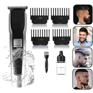 THE DIFFERENCE HTC AT-538 Rechargeable Hair Beard Trimmer for Men Trendy Styler HTC Trimmer Stainless Steel Sharp Blade Beard Shaver (Black)