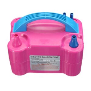 Dual Nozzle Electric Air Balloon Pump Machine | Portable Balloon Pump | Balloon Blower Inflator Machine Ideal for Party Decorations Wedding Parties – Pink, Free 1pc Tying Tool