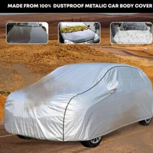 Waterproof Car Cover For Hyundai Eon with Mirror Pocket Eon Car Cover Premium Fabric (Silver and Black)
