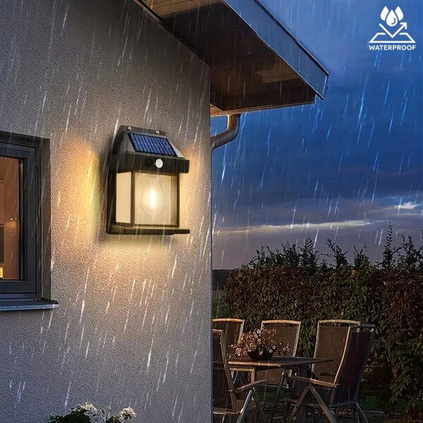 Solar Wall Lights Outdoor Motion Sensor Auto Chargeable Exterior LED Sconce Front Porch Security Lamps waterproof for Patio Garden (Pack of 1, Warm Yellow) - Image 6