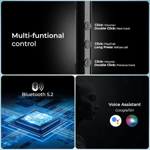 Neckband Earphones, Exclusive Transparent Design, 4 Voice Modes for Calls, 25 Hrs Playtime, Smart Voice Assistance, HD Sound & Rich Bass,Bluetooth Earphones with Type C Fast Charging - Image 2