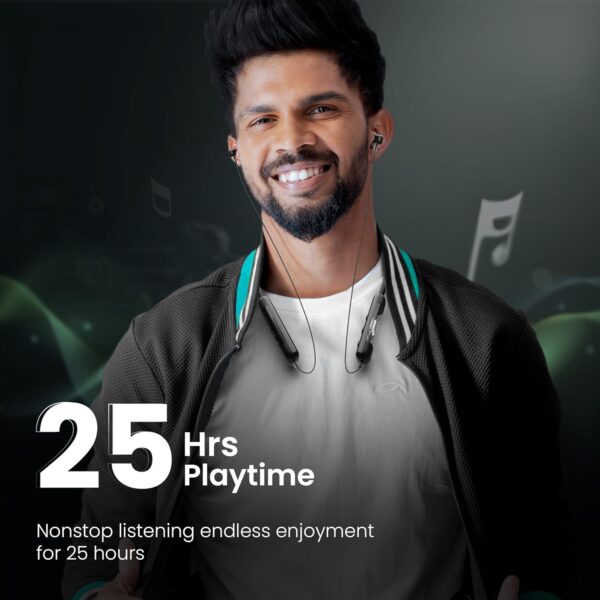 Neckband Earphones, Exclusive Transparent Design, 4 Voice Modes for Calls, 25 Hrs Playtime, Smart Voice Assistance, HD Sound & Rich Bass,Bluetooth Earphones with Type C Fast Charging - Image 5