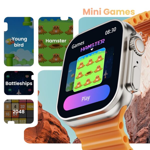 Crown Smart Watch 1.95'' Display, Bluetooth Calling, Working Crown, Zinc Alloy Frame, 900 Nits Brightness, AI Voice Assistant, SpO2 Monitoring, 100+ Sports Mode (Orange) - Image 4
