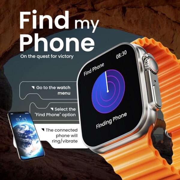 Crown Smart Watch 1.95'' Display, Bluetooth Calling, Working Crown, Zinc Alloy Frame, 900 Nits Brightness, AI Voice Assistant, SpO2 Monitoring, 100+ Sports Mode (Orange) - Image 7