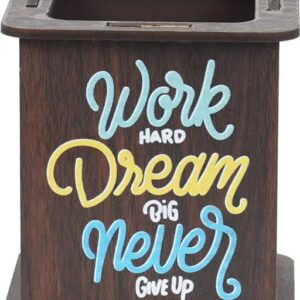 Craftzo Premium Wood Finish UV Printed Pen Stand / Pen Holder / Desk organiser