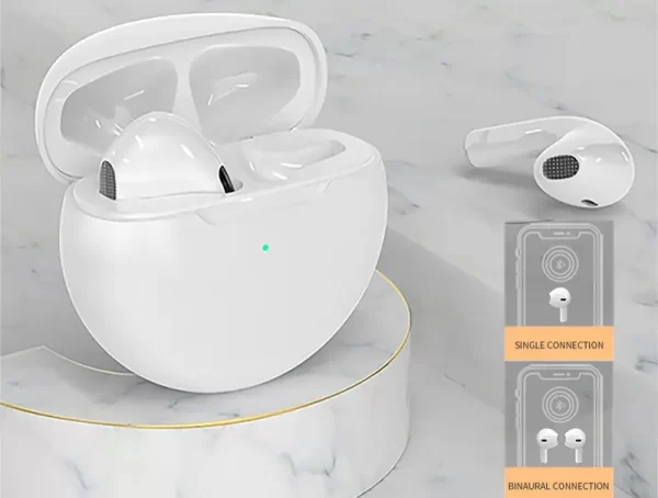 Pro 6 TWS Earphone Wireless Earbud Gaming Mini Half in Ear Charging Case-X22 Bluetooth Gaming - Image 5
