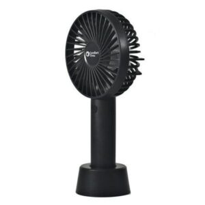 Portable USB Rechargeable Handheld 3 Speed Strong Wind Electric Small Mini Cooling Fan (Black)