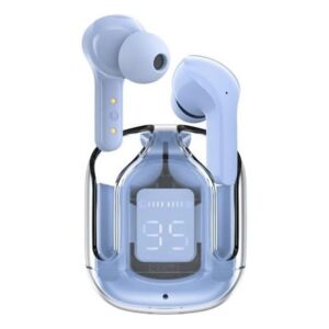 UltraPods Max TWS Earbuds Pro Bluetooth | Transparent Design | Fast Charging | 13mm HD Bass Drivers | Built-in Mic | Running, Outdoors, Music Sound (Blue)
