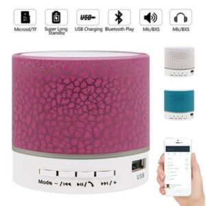 Mini Portable Wireless Bluetooth Speaker with Smart LED Light, for MP3 Music Player,connectivity SD Card, All Smartphone, Multicolor