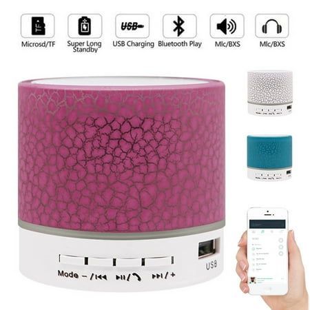 Mini Portable Wireless Bluetooth Speaker with Smart LED Light, for MP3 Music Player,connectivity SD Card, All Smartphone, Multicolor - Image 2