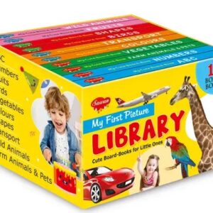 My First Picture Library Box of 10 Board Books (Pre-School Books) | Gift Set For Kids