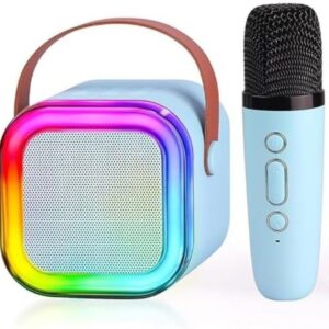 ini Karaoke Machine for Kids Adults, UZSOMX Portable Bluetooth Speakers and 2 Wireless Microphones Song Toys with LED Light, Chritmas Birthday Toys Gifts for Girls Boys Toddler Teens