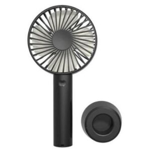 Portable USB Rechargeable Handheld 3 Speed Strong Wind Electric Small Mini Cooling Fan (Black)