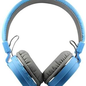 Wireless SH12 Bluetooth Headphones with Microphone, Over-Ear, Blue and Grey